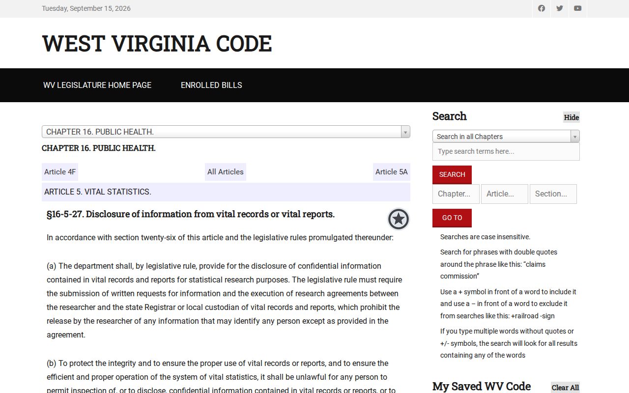 West Virginia vital-record access periods relevant to Jackson County family and property history